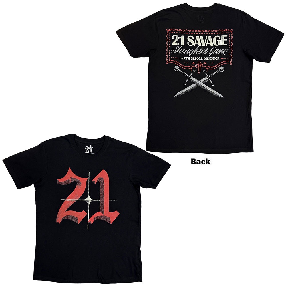 21 Savage - Death Before Dishonor Daggers Tshirt Homme - Noir